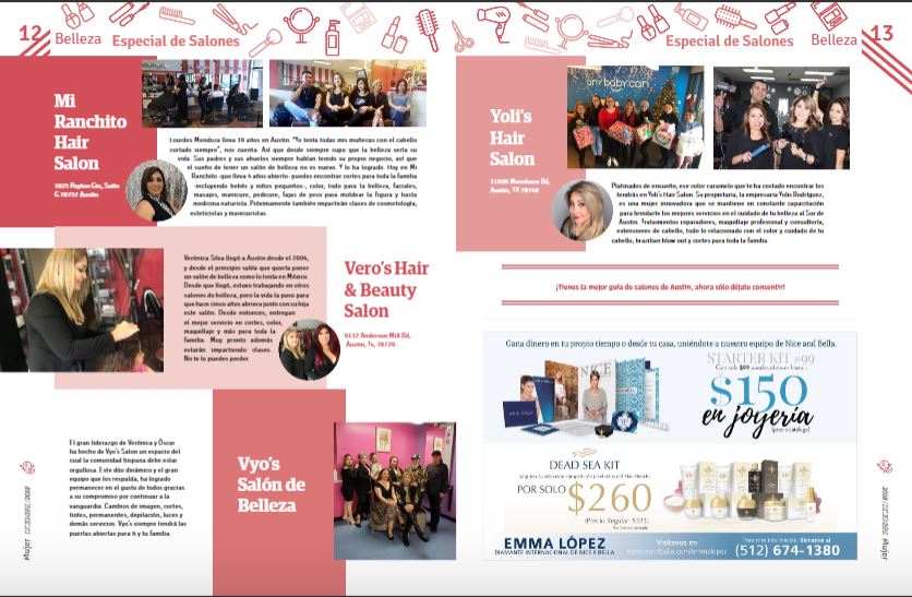 En Diciembre del 2018, Yolis Hair Salon es reconocido como uno de los mejores salones de Belleza por la revista Más Mujer Austin